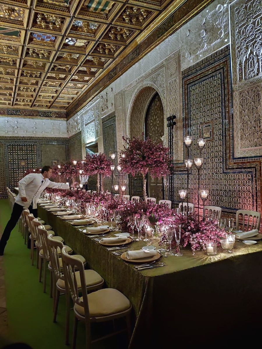 Imperial table in a palatial hall