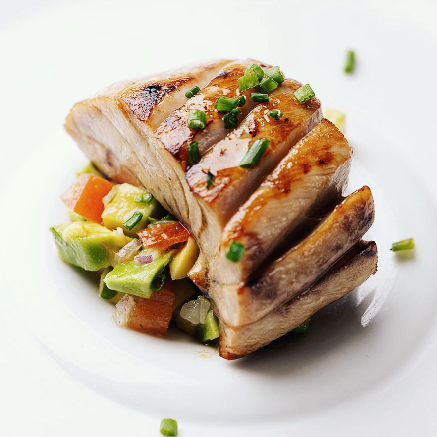 Chargrilled fish with vegetables