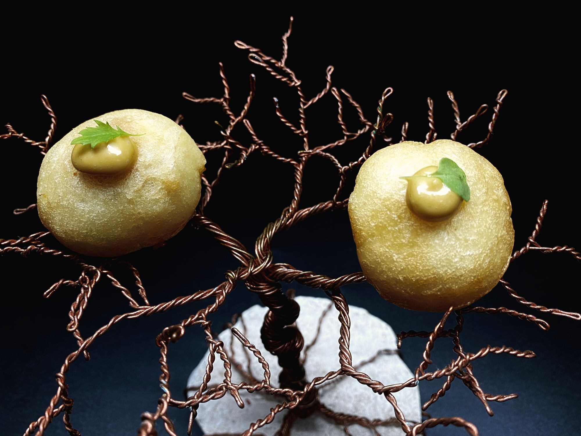 Golden bites on branches